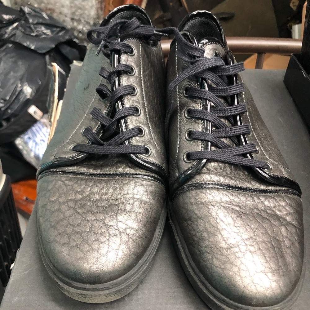 Giorgio Armami Black Leather Sneaker
